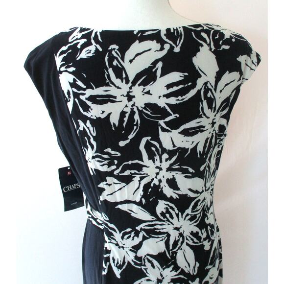 Chaps Women's Blue & White Floral Print Sleeveless Pull Over Dress Size Large - Picture 6 of 11